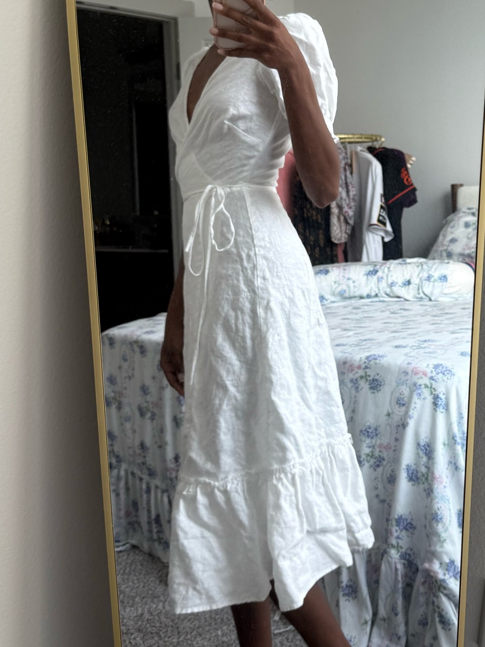 Reformation White Midi Wrap Dress - Picture 5 of 10